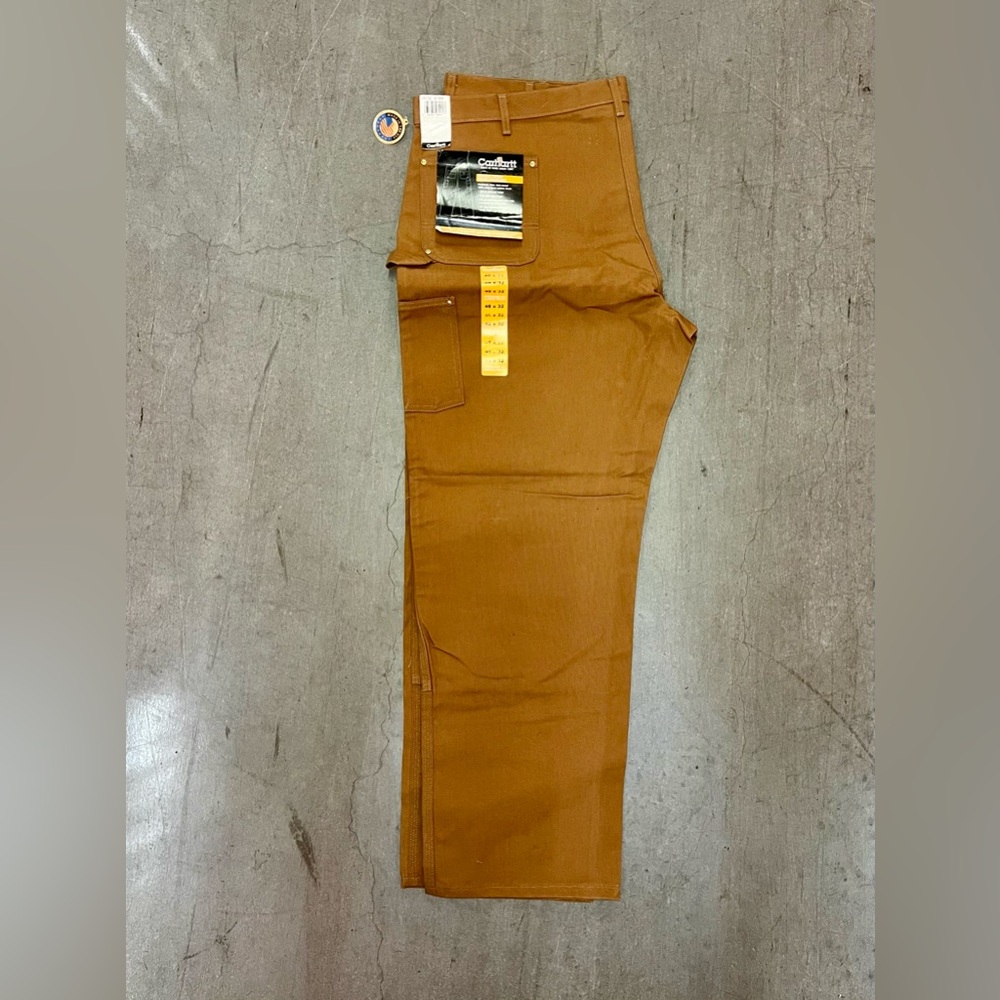 Carhartt BO1 BRN Double Knee Canvas Work Union USA 46X32  Dungaree Fit